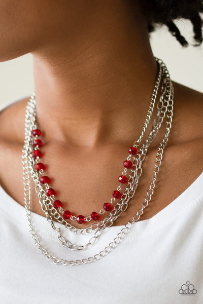 Extravagant Elegance - Red Paparazzi Necklace