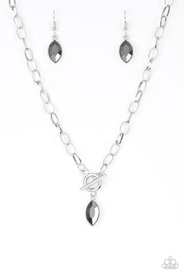 Club Sparkle Silver Paparazzi Toggle Necklace