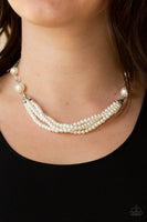 One-WOMAN Show - White Paparazzi Necklace