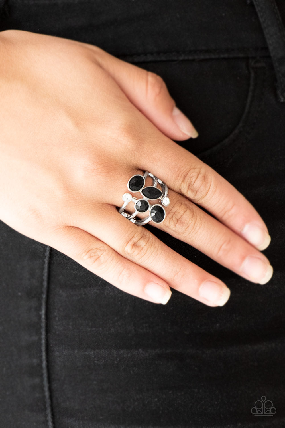 Metro Mingle - Black Paparazzi Ring