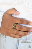 Fanciful Flower Gardens - Brass Paparazzi Ring