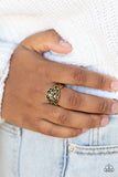 Fanciful Flower Gardens - Brass Paparazzi Ring