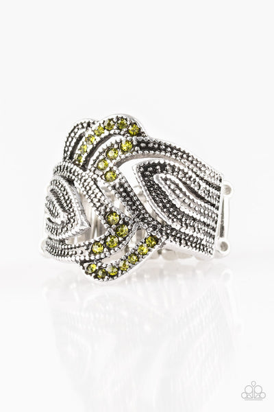 Fire and ice green ring paparazzi deals