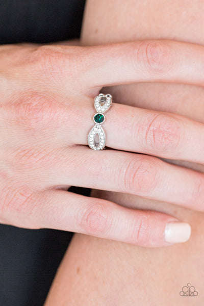 Extra Side Of Elegance - Green Paparazzi Ring