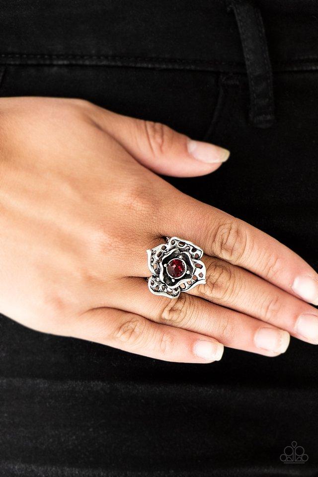 Glowing Gardens Red Paparazzi Ring