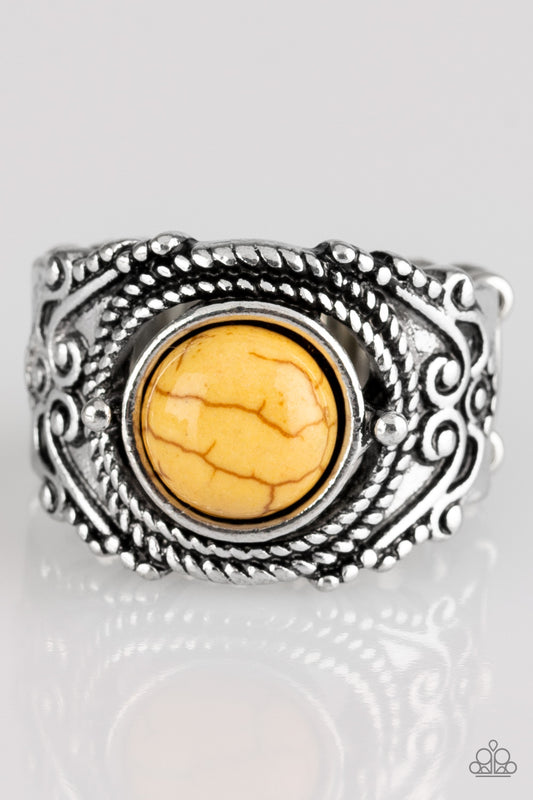 Stand Your Ground - Yellow Paparazzi Ring