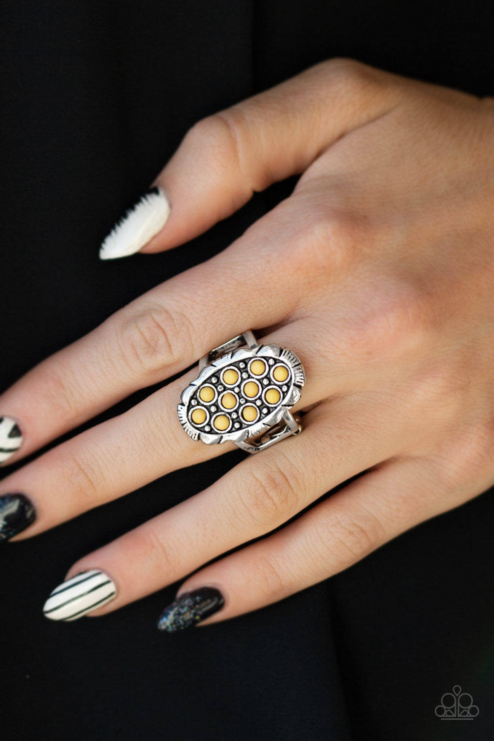 Cactus Garden - Yellow Paparazzi Ring