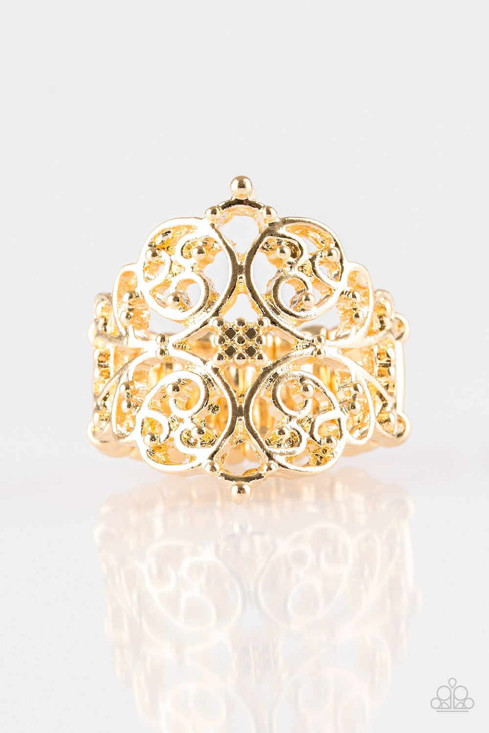 Victorian Valor - Gold Paparazzi Ring