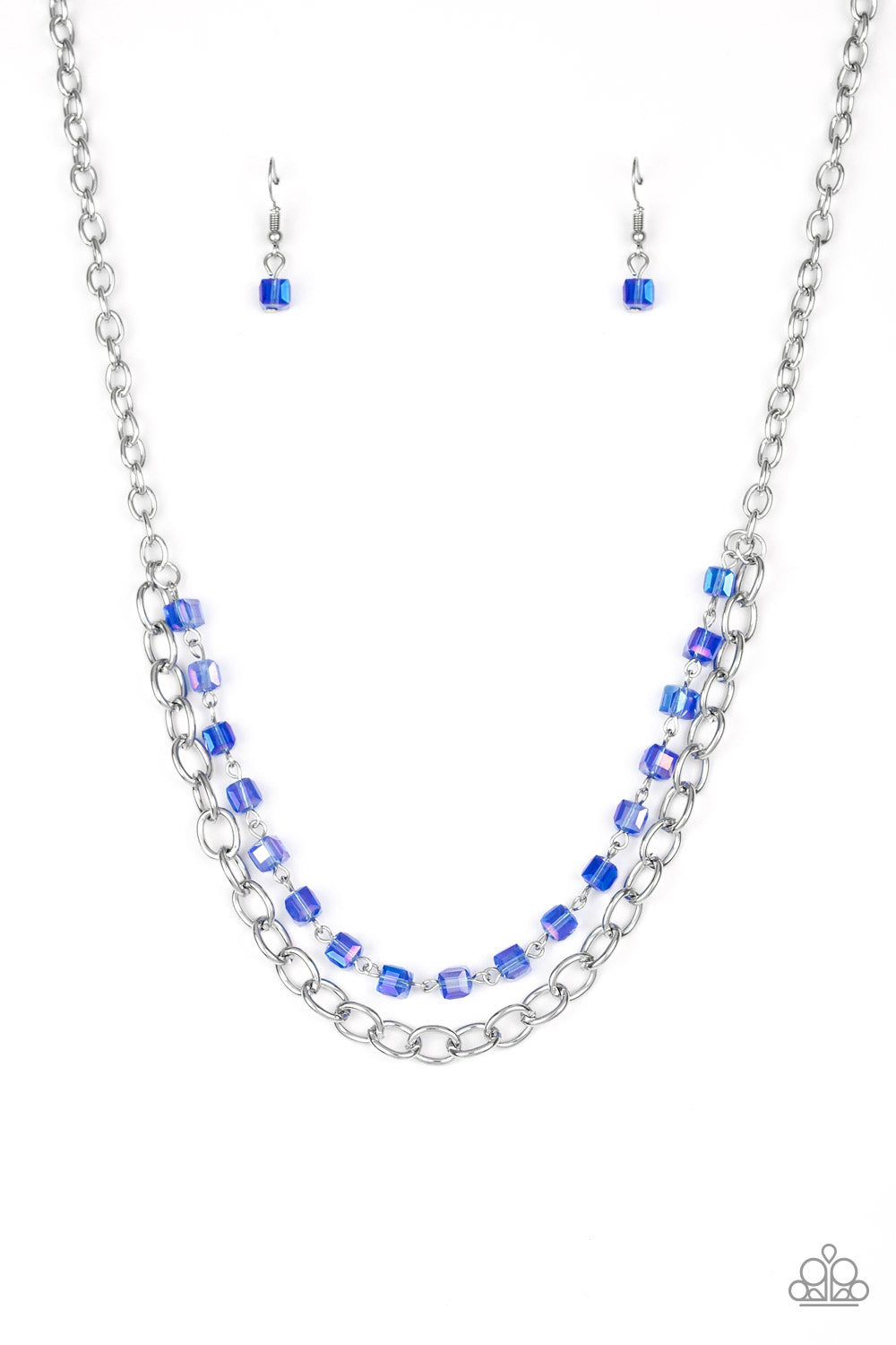 Block Party Princess - Blue Iridescent Paparazzi Necklace