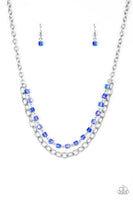 Block Party Princess - Blue Iridescent Paparazzi Necklace
