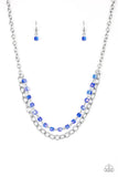 Block Party Princess - Blue Iridescent Paparazzi Necklace