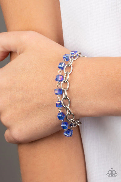 Life Of The Block Party - Blue Iridescent Paparazzi Clasp Bracelet