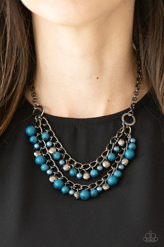 Watch Me Now Blue Paparazzi Necklace