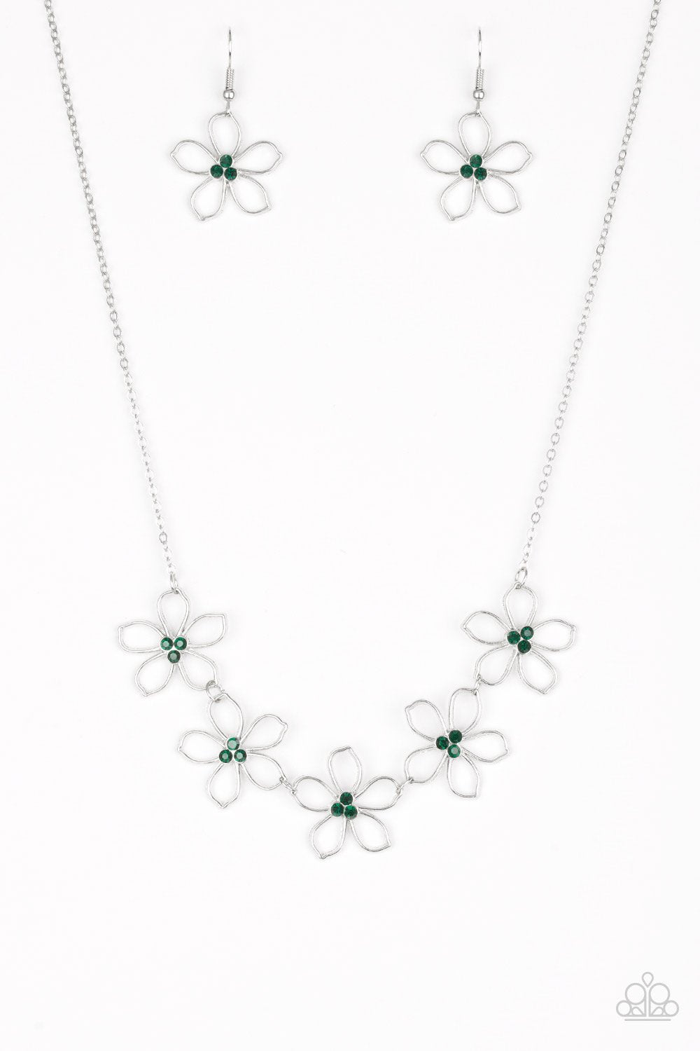 Hoppin Hibiscus Green Paparazzi Necklace