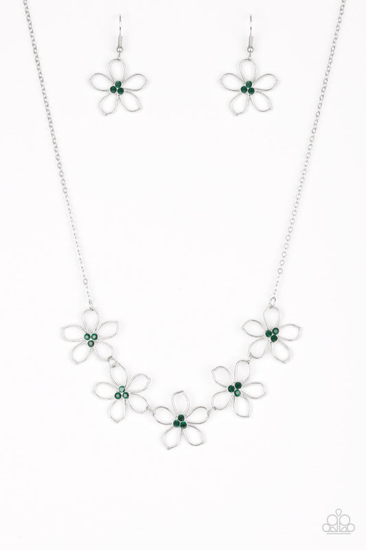 Hoppin Hibiscus Green Paparazzi Necklace