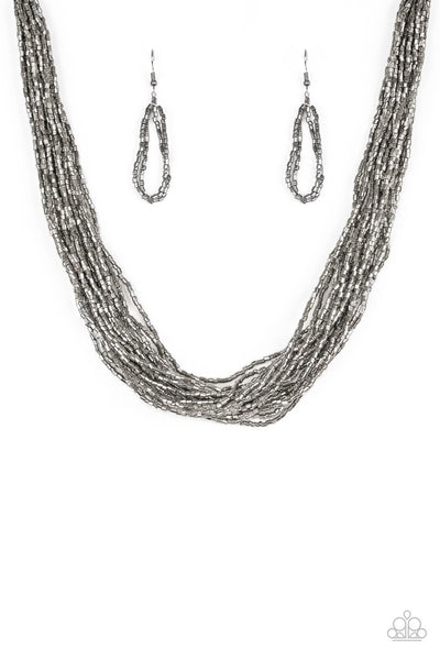 Paparazzi blue seed bead necklace sale