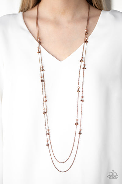Copper long deals necklace paparazzi