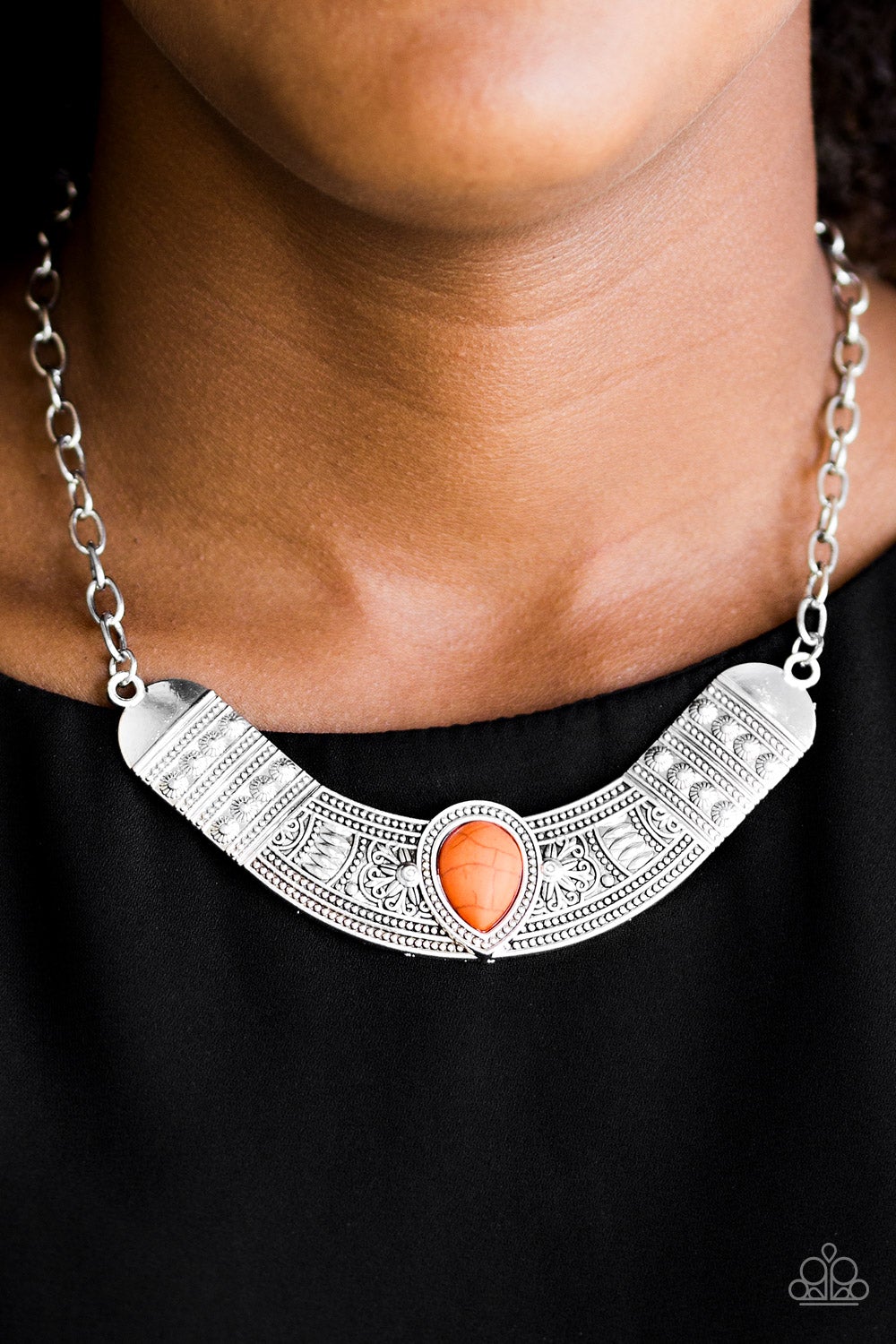 Very Venturous Orange Paparazzi Necklace