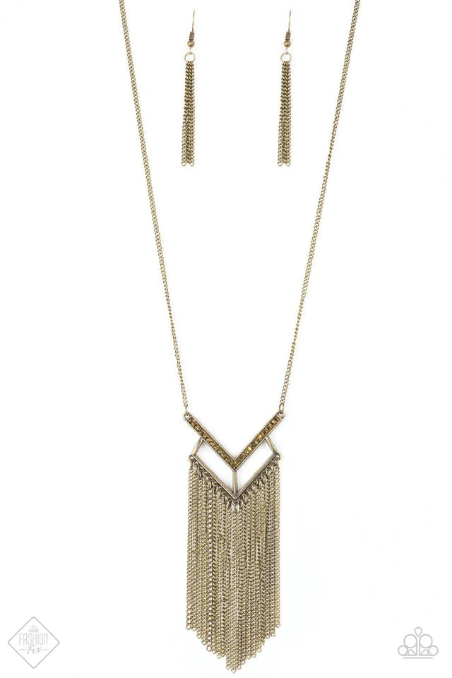 Alpha Glam Brass Paparazzi Necklace