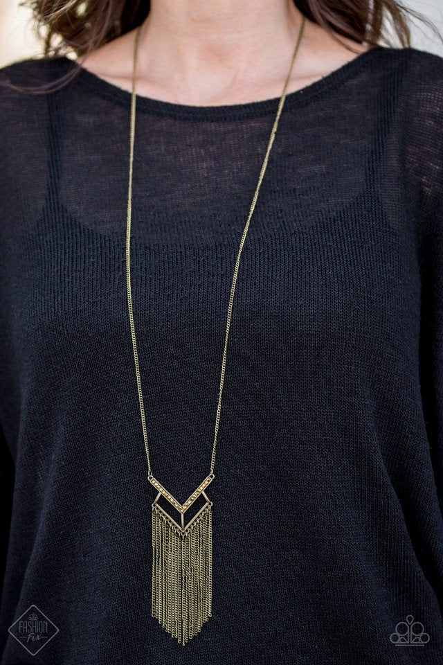 Alpha Glam Brass Paparazzi Necklace