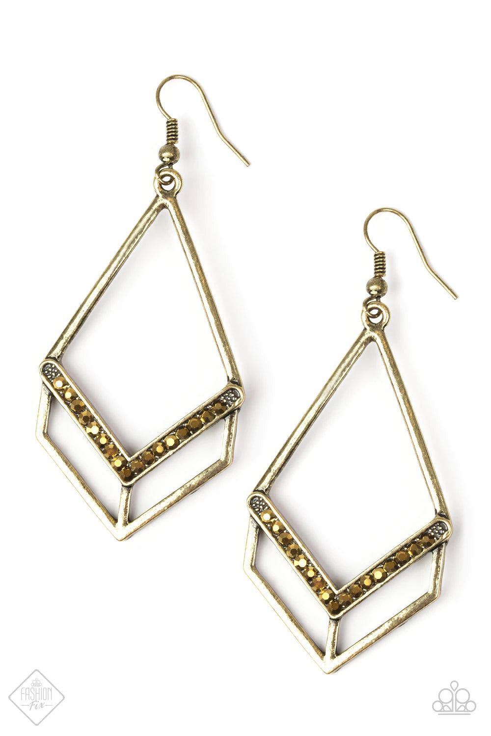 Absolute Alpha - Brass Paparazzi Earring