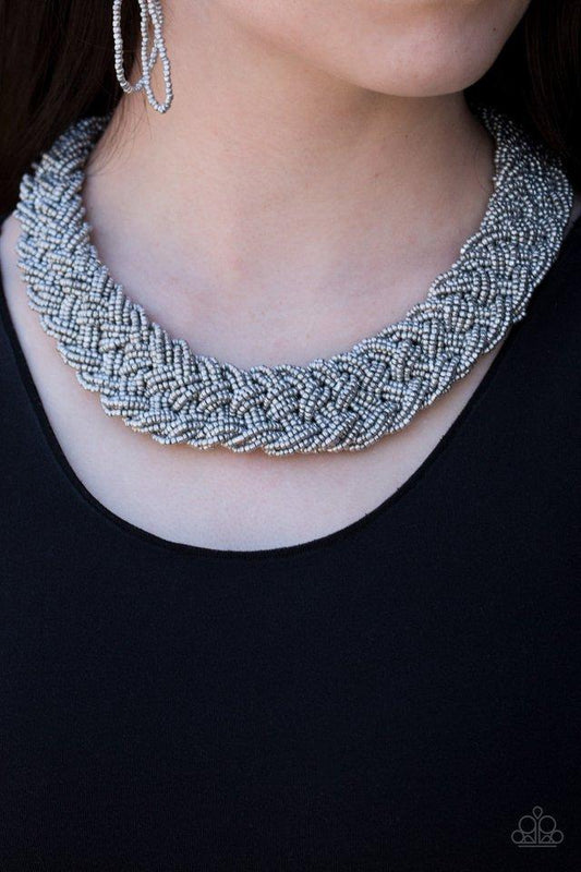 Mesmerizingly Mesopotamia - Silver Paparazzi Necklace