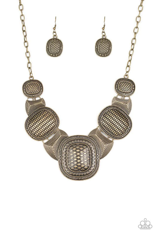 Prehistoric Powerhouse Brass Paparazzi Necklace