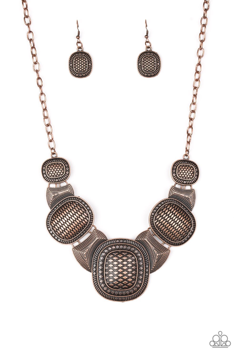 Prehistoric Powerhouse Copper Paparazzi Life of the Party Exclusive Necklace
