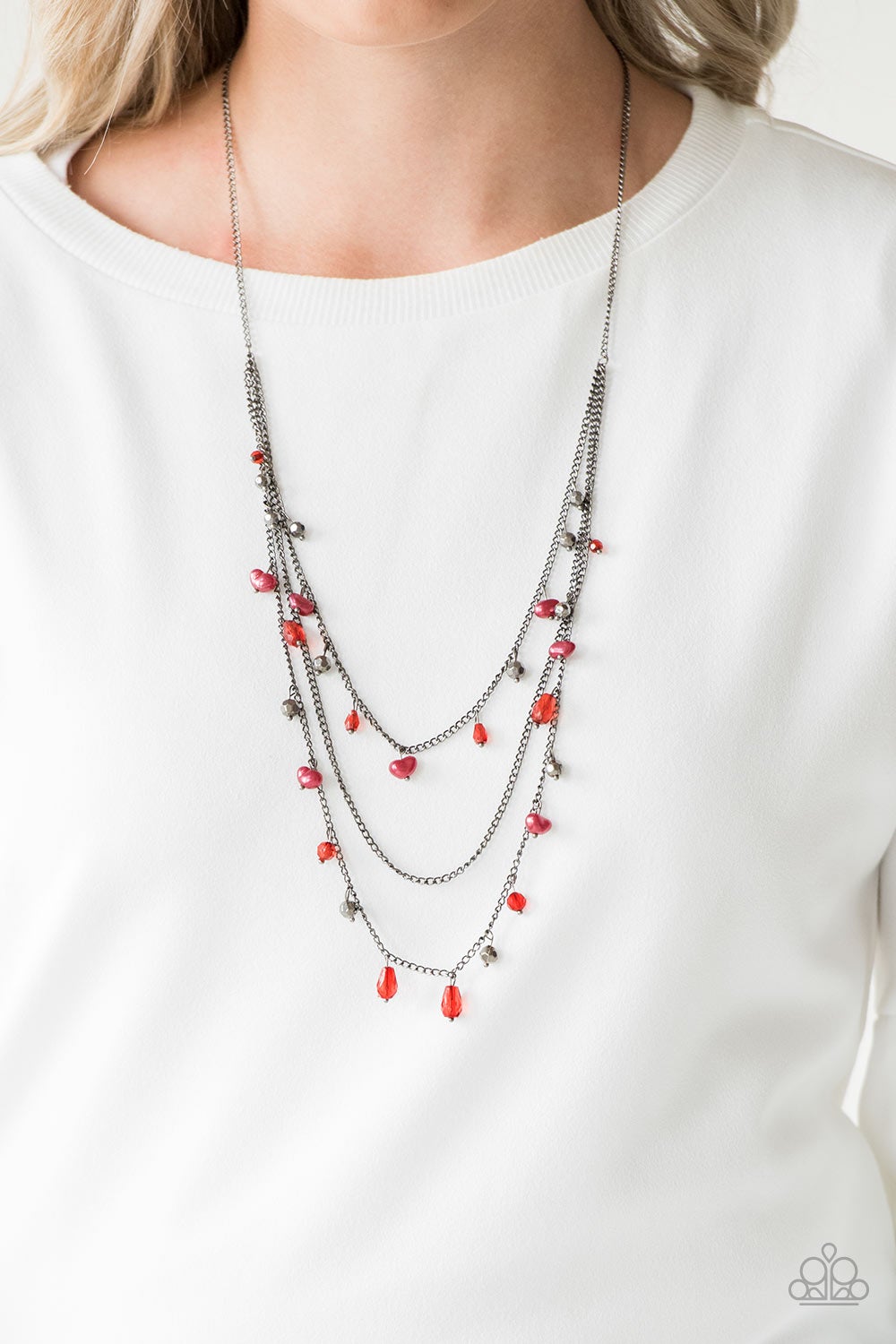 Pebble Beach Beauty Red Paparazzi Necklace