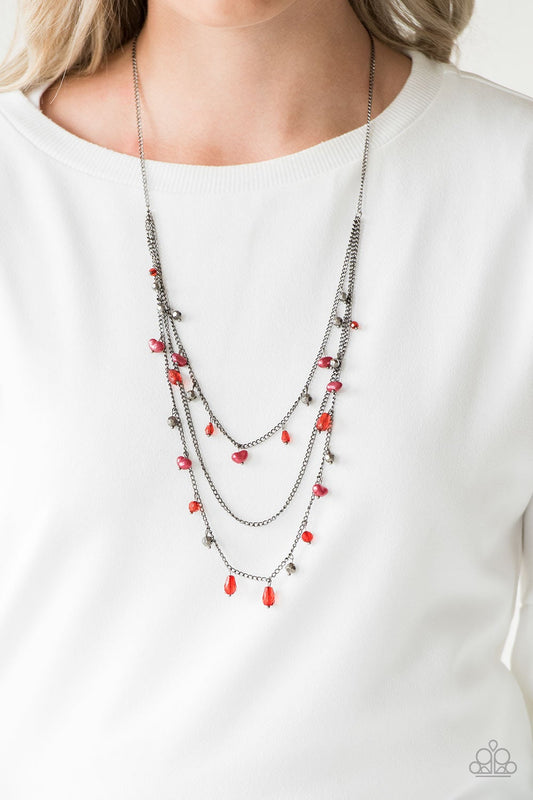 Pebble Beach Beauty Red Paparazzi Necklace