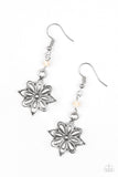 Cactus Blossom - White Paparazzi Earrings