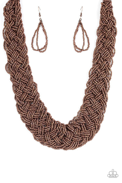 Mesmerizingly Mesopotamia Copper Paparazzi Necklace