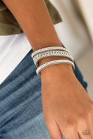 Rollin In Rhinestones - Silver Paparazzi Bracelet