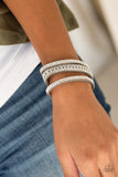 Rollin In Rhinestones - Silver Paparazzi Bracelet