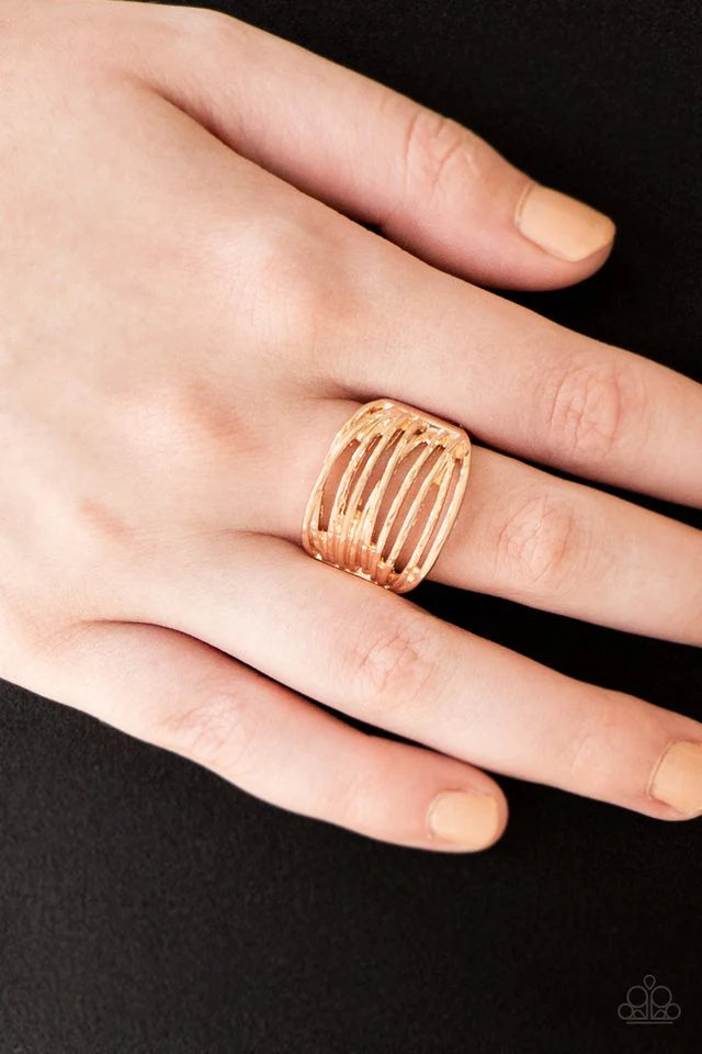 Give Me Space Rose Gold Paparazzi Ring