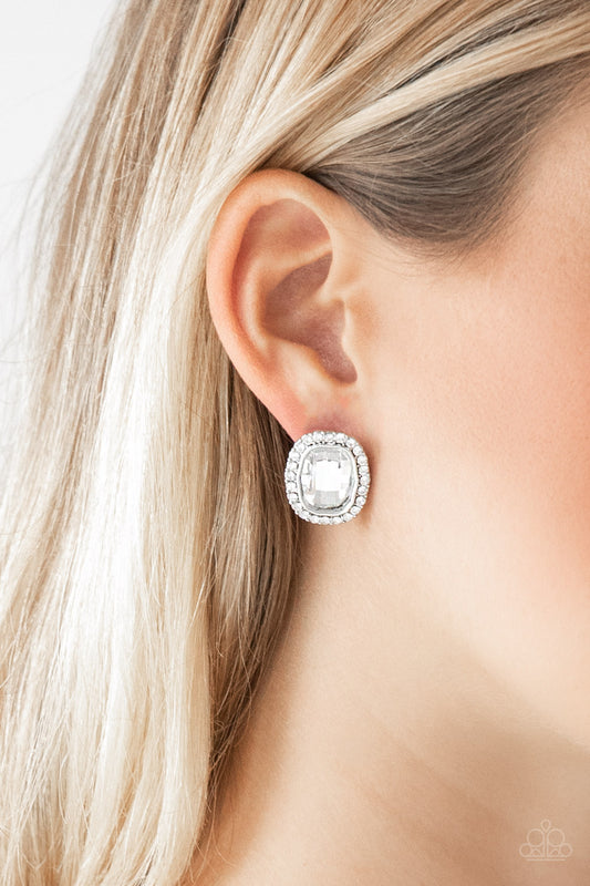 The Modern Monroe - White Paparazzi Earrings