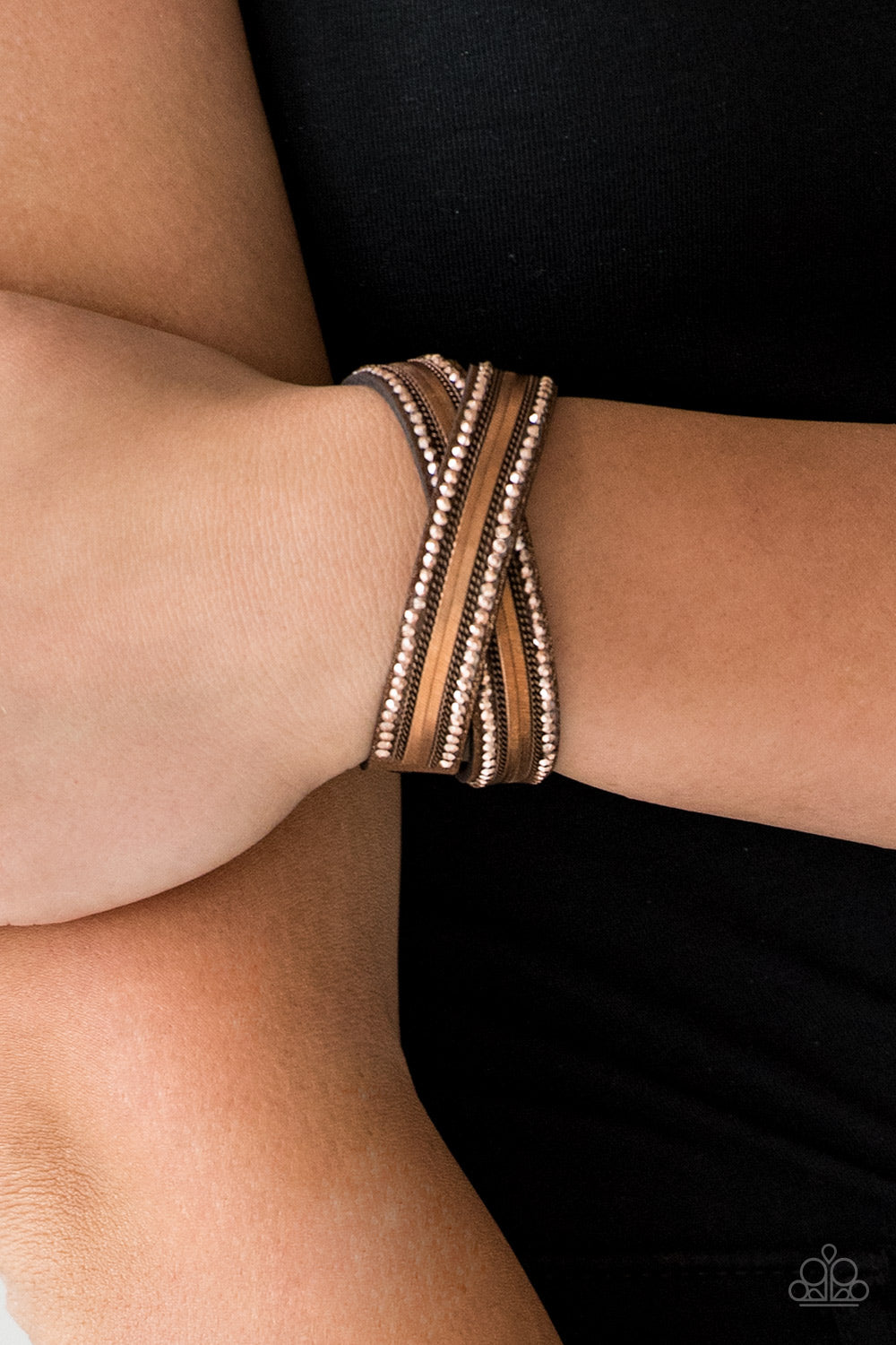 Rocker Rivalry - Copper Paparazzi Suede Bracelet