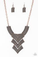 Fiercely Pharaoh - Copper Paparazzi Necklace