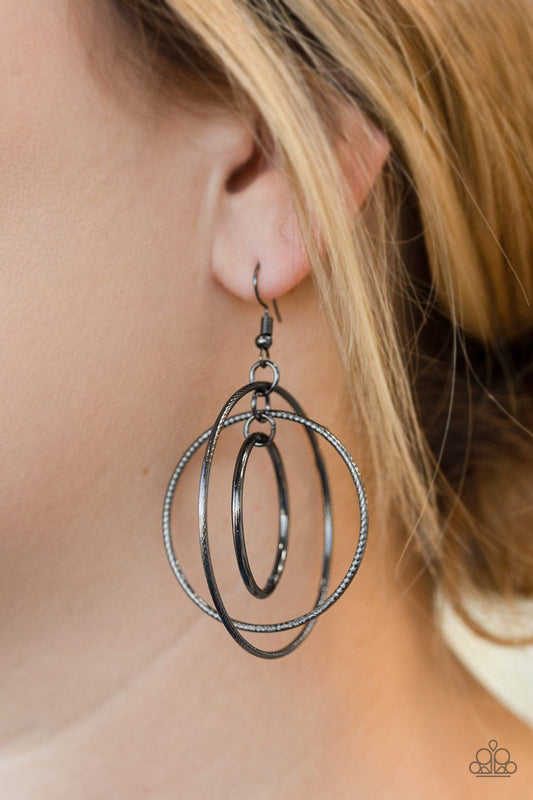 Rippling Radiance Black Paparazzi Earrings