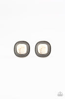 FRONTIER-Runner - White Paparazzi Earrings 