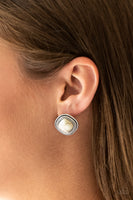 FRONTIER-Runner - White Paparazzi Earrings 