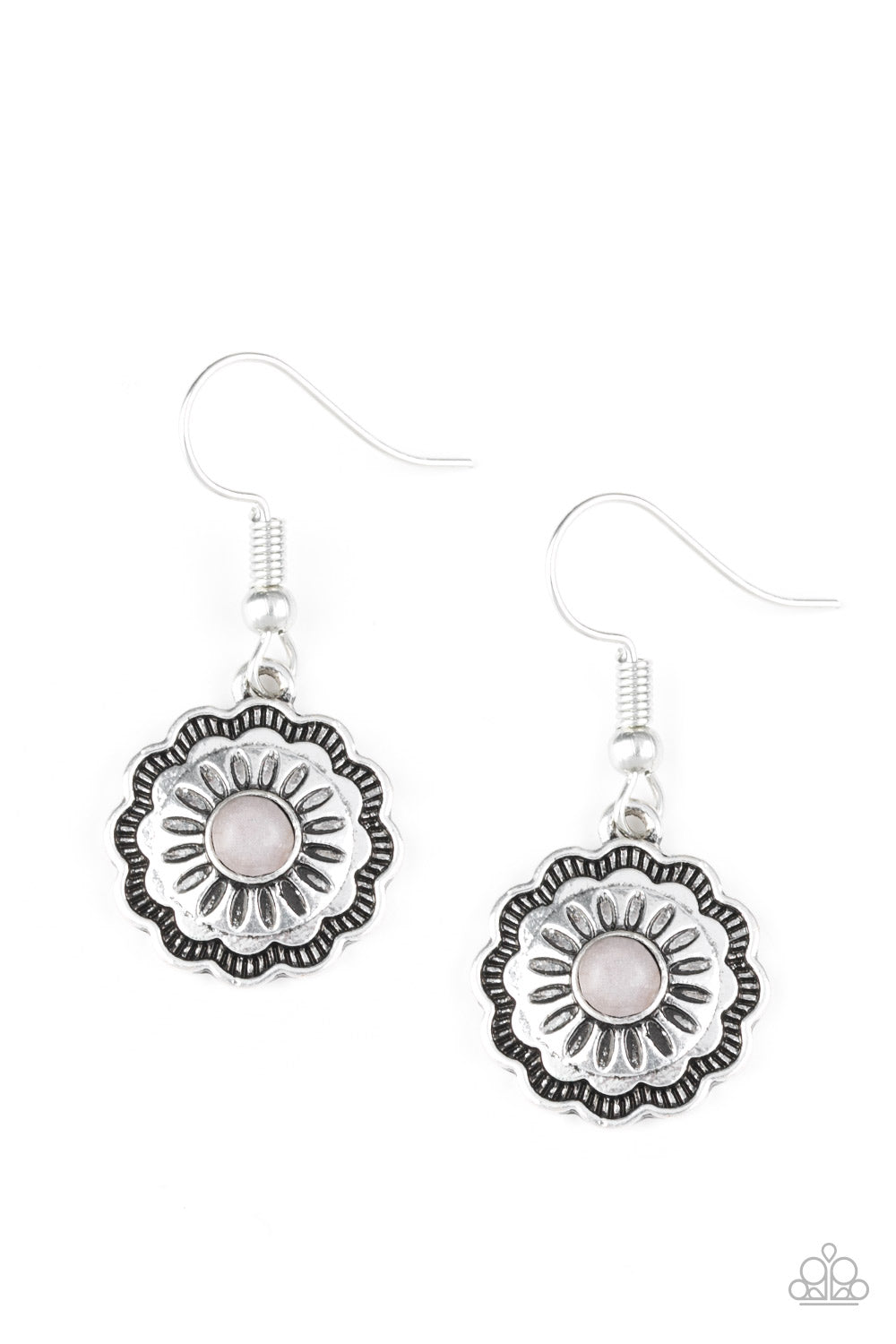 Badlands Buttercup - Silver Paparazzi Earrings