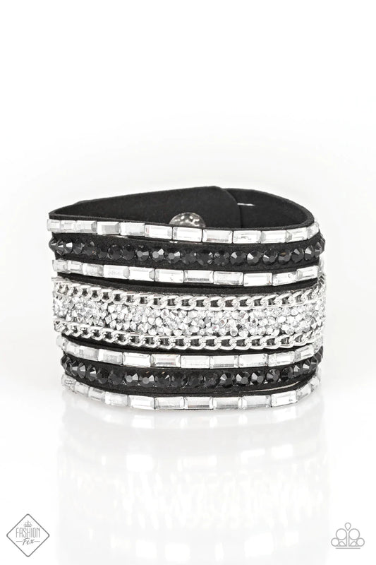 Rhinestone Rumble Black Paparazzi Urban Bracelet
