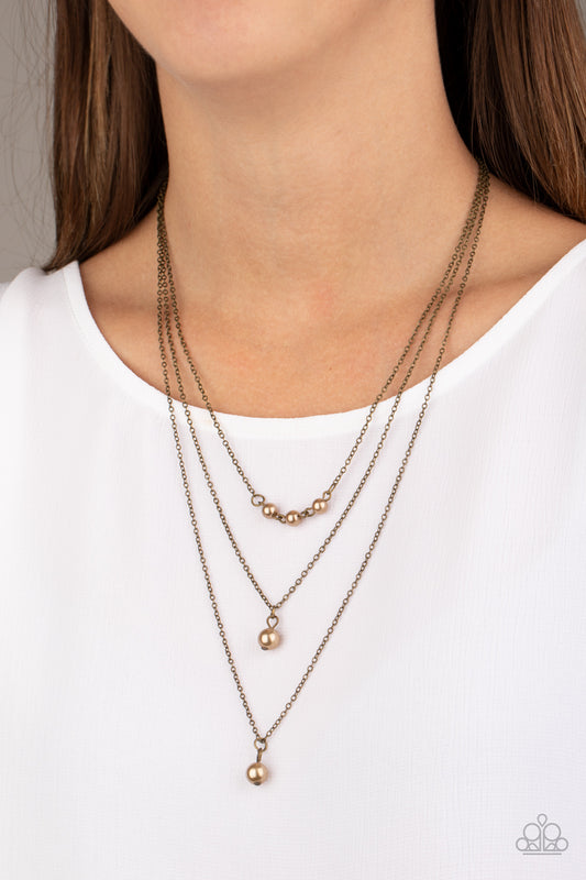High Heels and Hustle - Brass Paparazzi Necklace