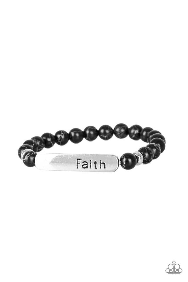 Fearless Faith Black Paparazzi Bracelet