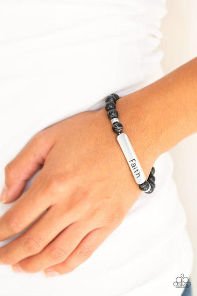 Fearless Faith Black Paparazzi Bracelet
