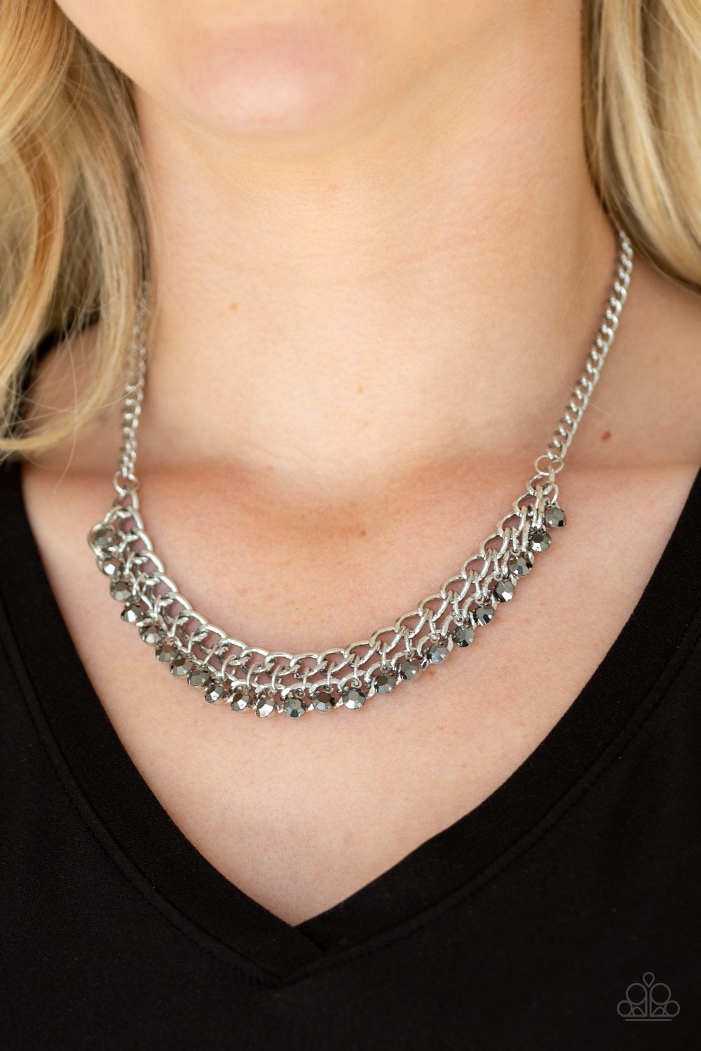 Glow and Grind - Silver Paparazzi Necklace