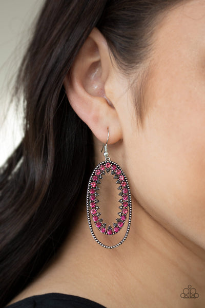 Marry Into Money - Pink Paparazzi Earrings