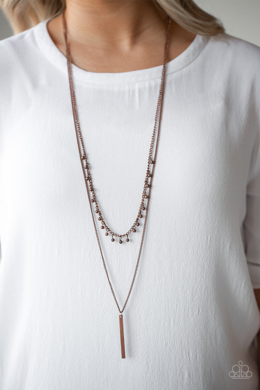 Keep Your Eye On The Pendulum - Copper Paparazzi Necklace