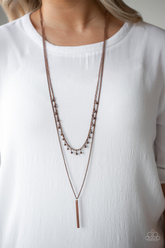 Keep Your Eye On The Pendulum - Copper Paparazzi Necklace